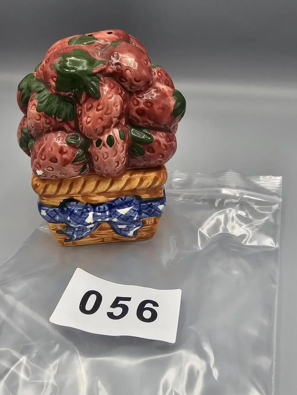 Vintage Ceramic Strawberry Basket salt and pepper shakers